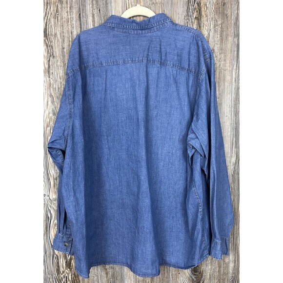 Wrangler Denim Shirt Mens 3XL Large Blue Cowboy Western Rodeo Ranch Horse - Picture 4 of 10